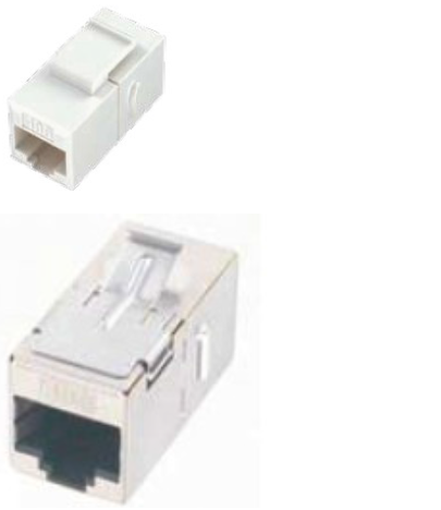Keystone connector 8p8c, unshielded, cat. 5e, 90°, white